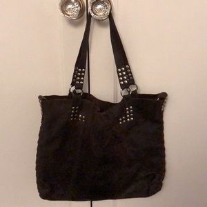 Paolo Angelucci Studded Chocolate Brown Leather Bag